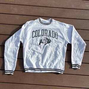 Champion White CU Boulder Crewneck with Black Trim